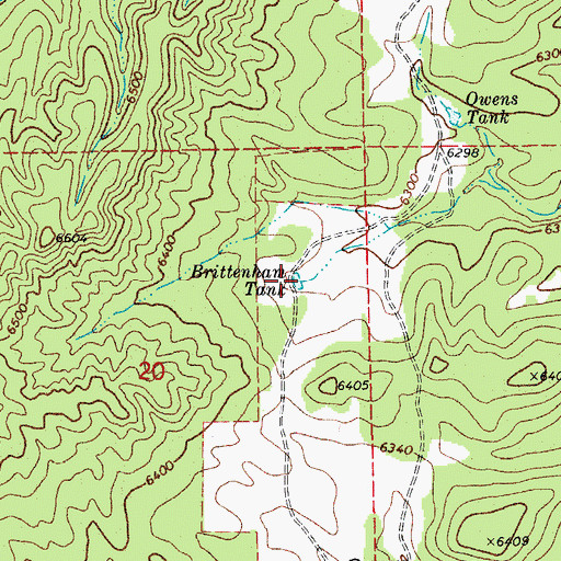 Topographic Map of Brittenham Tank, AZ