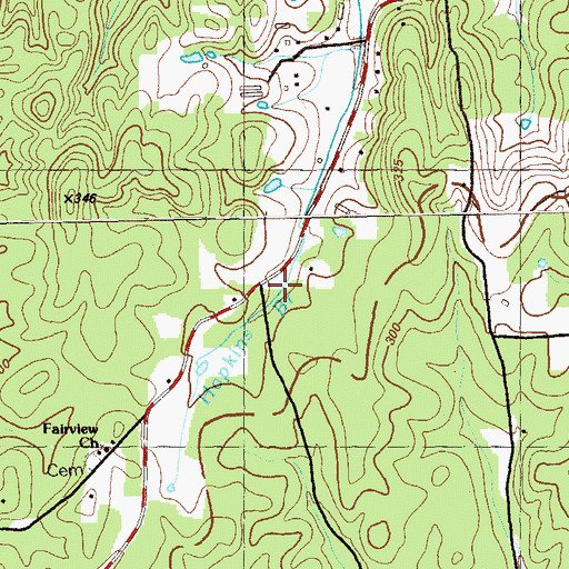 Topographic Map of Rocky Face Greenhouse, GA