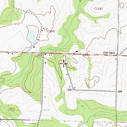 Topographic Map of J Lane Greenhouses and Nursery, GA