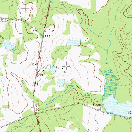 Topographic Map of Foskey Turf Farm, GA