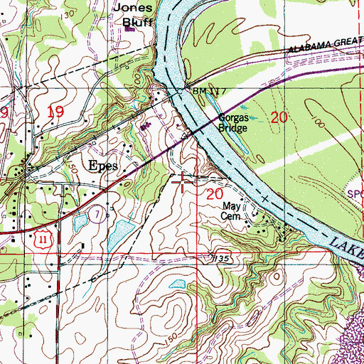 Topographic Map of Epes Lime Pit, AL