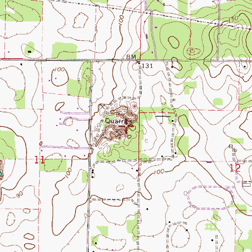 Topographic Map of Martin Mine, FL