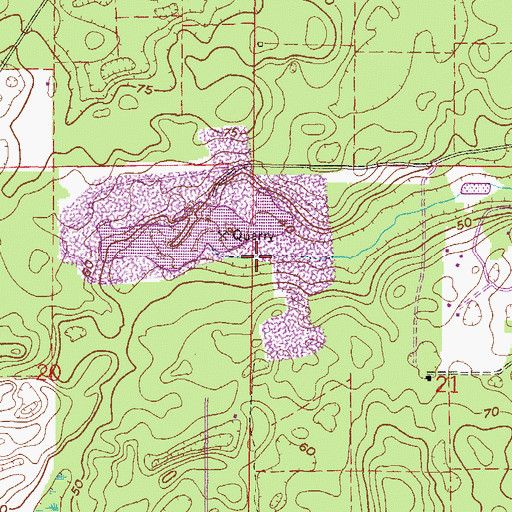 Topographic Map of Columbia City Mine, FL