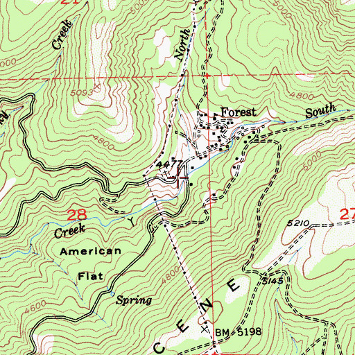 Topographic Map of South Fork Oregon Creek, CA