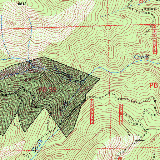 Topographic Map of South Fork Poorman Creek, CA