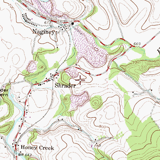 Topographic Map of Honey Creek Lime Quarry, PA