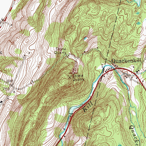 Topographic Map of Quackenkill Sandstone Quarry, NY