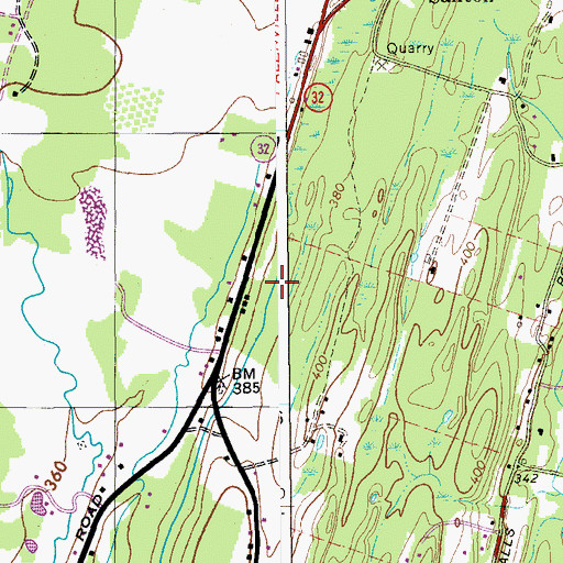 Topographic Map of Saxton Sandstone Quarry, NY
