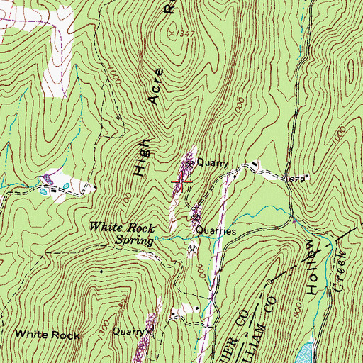 Topographic Map of Mowers Dimension Stone Quarry, VA