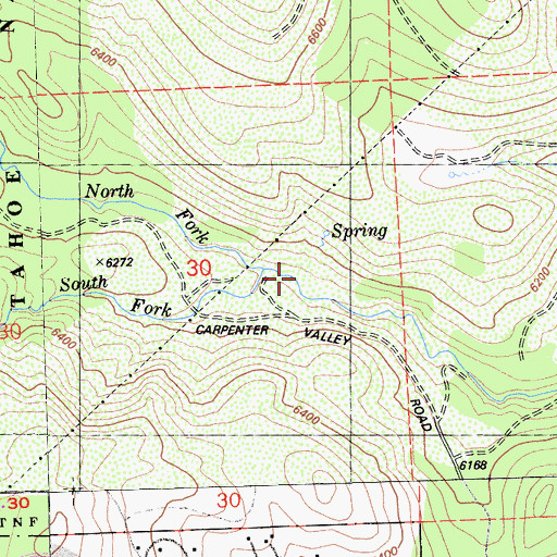 Topographic Map of South Fork Prosser Creek, CA