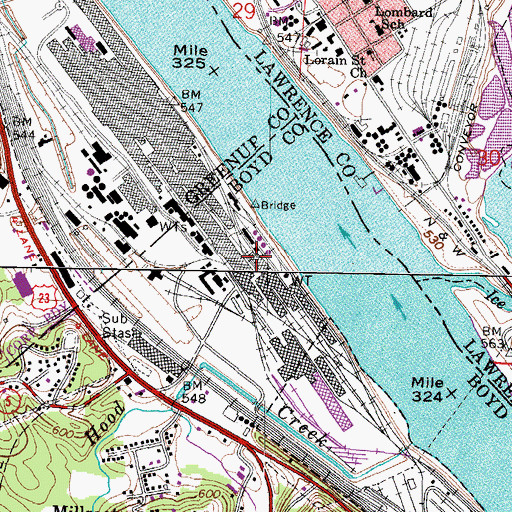 Topographic Map of Davidson Landing, OH