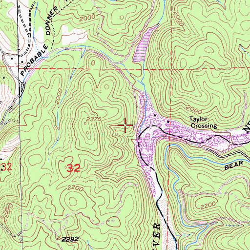 Topographic Map of Bear's Elbow Quarry, CA