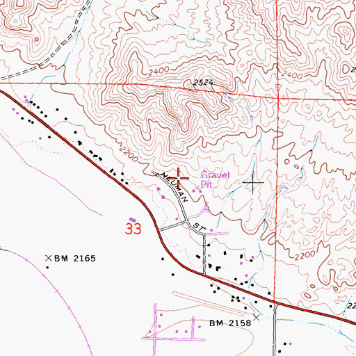 Topographic Map of Best Rock Quarry, CA
