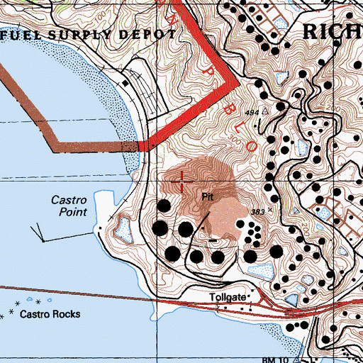 Topographic Map of Blake Brothers Quarry, CA