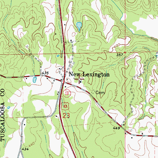 Topographic Map of Salem Cemetery, AL
