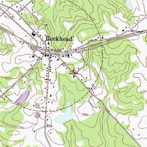 Topographic Map of Buckhead Worship Center Congregational Holiness Church, GA