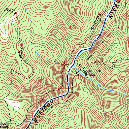 Topographic Map of South Fork Rubicon River, CA