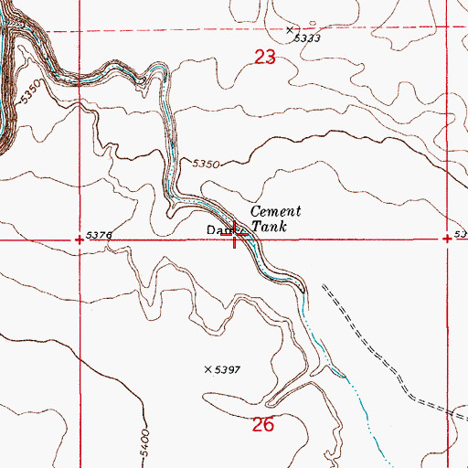 Topographic Map of Cement Tank, AZ