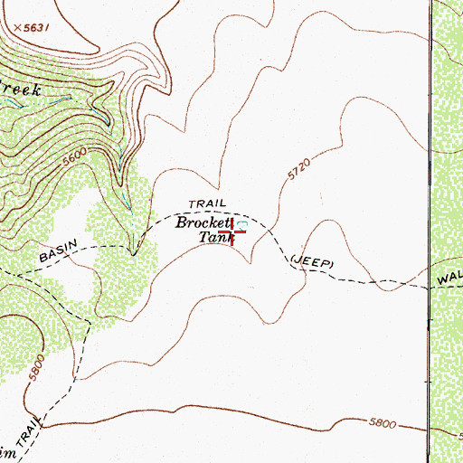 Topographic Map of Brockett Tank, AZ