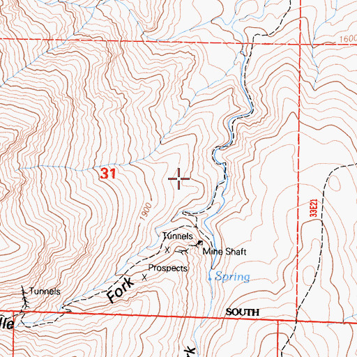 Topographic Map of South Fork Shannon Canyon, CA