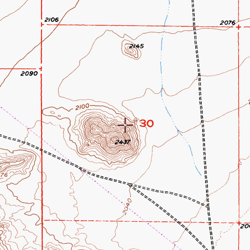 Topographic Map of Brubaker Beige Rock Quarry, CA