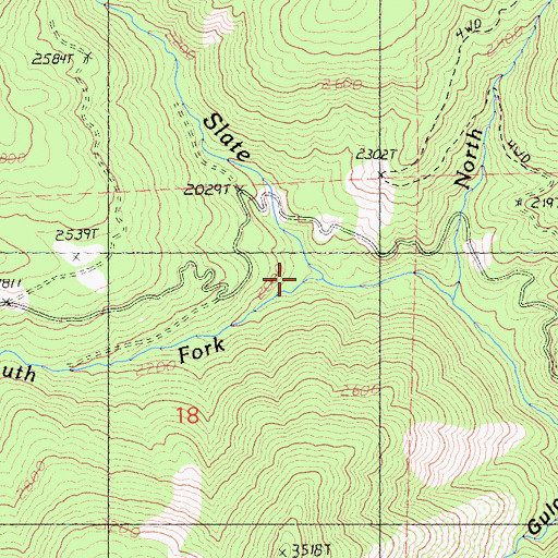 Topographic Map of South Fork Slate Creek, CA