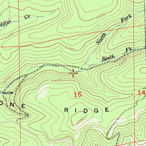 Topographic Map of South Fork Soldier Creek, CA