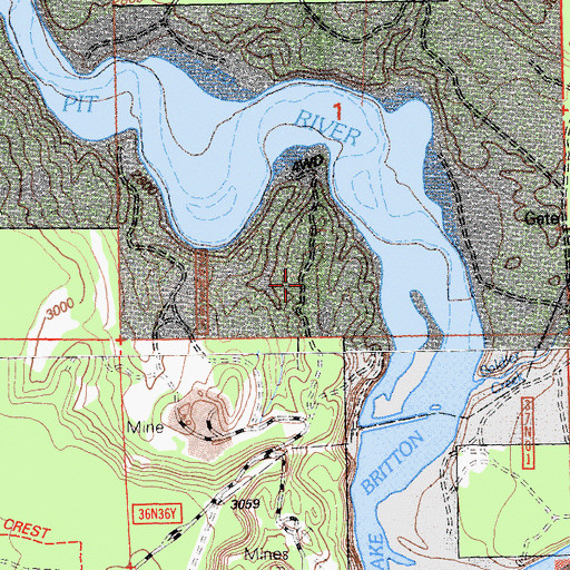 Topographic Map of Burney Pit, CA