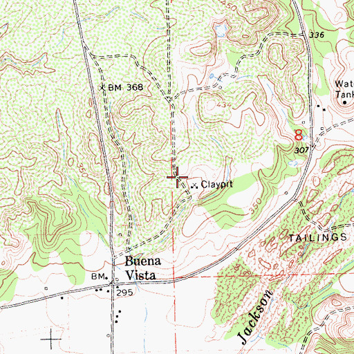 Topographic Map of Buena Vista Pit, CA
