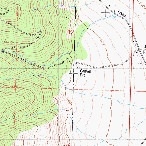 Topographic Map of Burns Gravel Pit, CA
