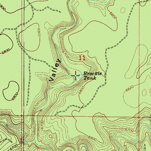 Topographic Map of Brockie Tank, AZ