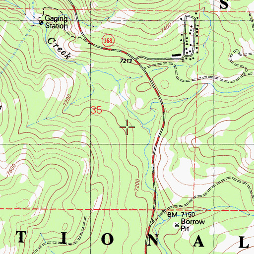 Topographic Map of South Fork Tamarack Creek, CA