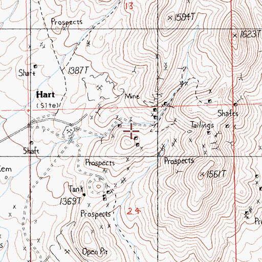 Topographic Map of C-1 Clay Mine, CA