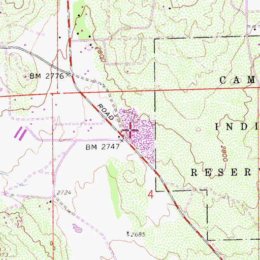 Topographic Map of Cameron Corners Pit, CA