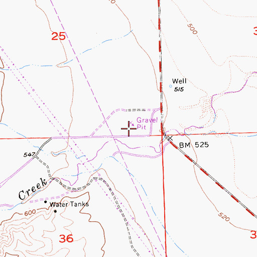 Topographic Map of Cantua Creek Pit, CA