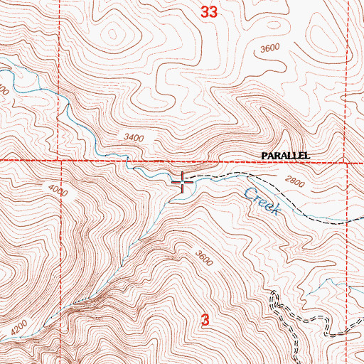 Topographic Map of South Fork Willow Creek, CA