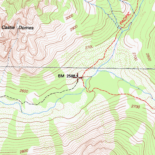 Topographic Map of South Fork Woods Creek, CA