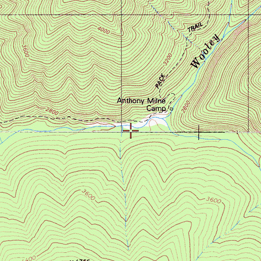 Topographic Map of South Fork Wooley Creek, CA