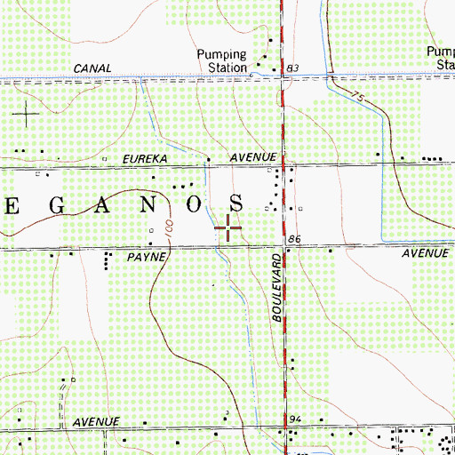 Topographic Map of Perez Nursery, CA