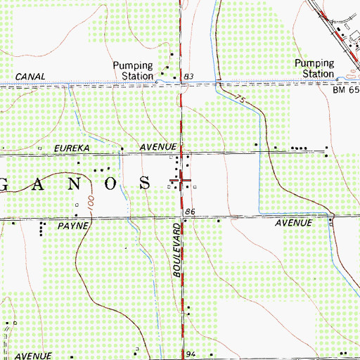 Topographic Map of Asahi Nursery, CA