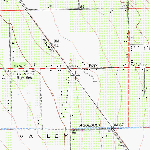 Topographic Map of Valley Oak Nursery, CA
