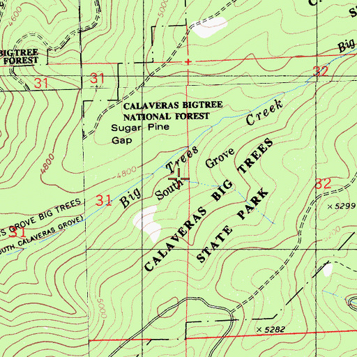 Topographic Map of South Grove, CA