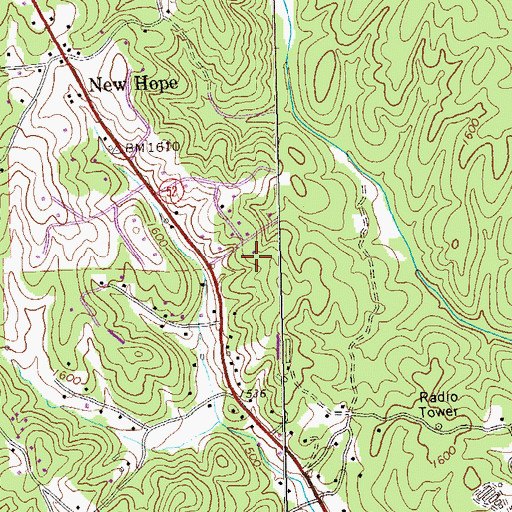 Topographic Map of Calvary Way Baptist Church Cemetery, GA