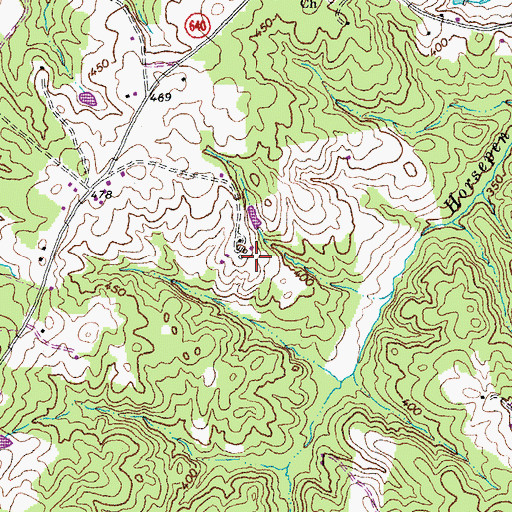 Topographic Map of Amos Dairy Farm, VA