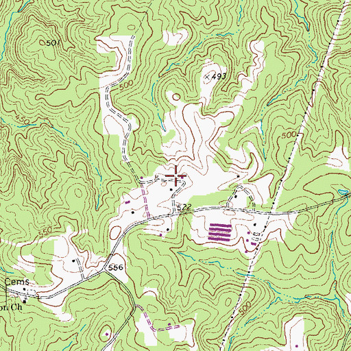Topographic Map of Spraggins Dairy Farm, VA