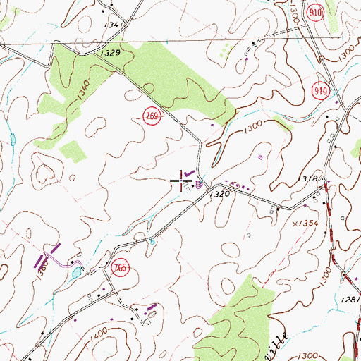 Topographic Map of Willow Spring Dairy, VA