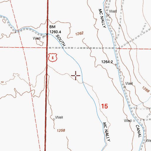 Topographic Map of South McNally Canal, CA