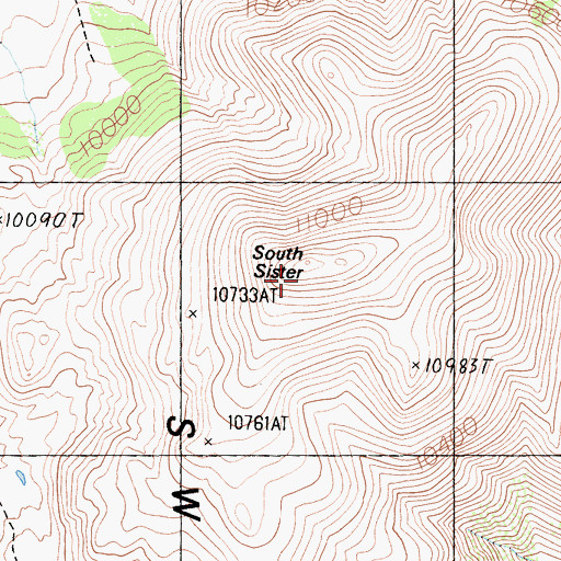 Topographic Map of South Sister, CA