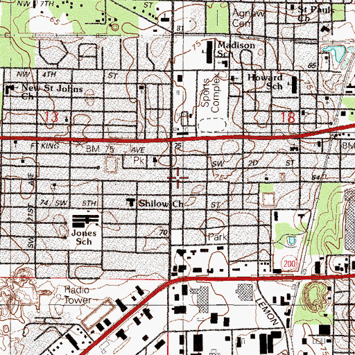 Topographic Map of Deliverance Church, FL