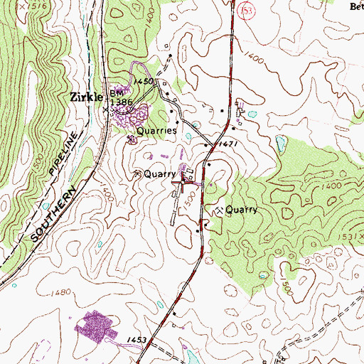 Topographic Map of Coffman Farms, VA